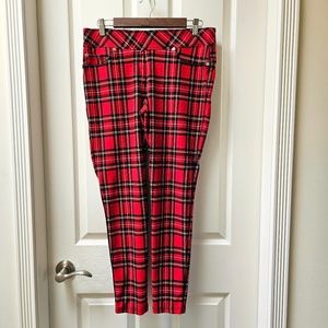 LUXE SLIMS  NYGARD Jegging - Red Plaid - Size L (14-16) NWOT